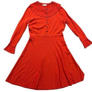 Boden Red Long Sleeve Dress
